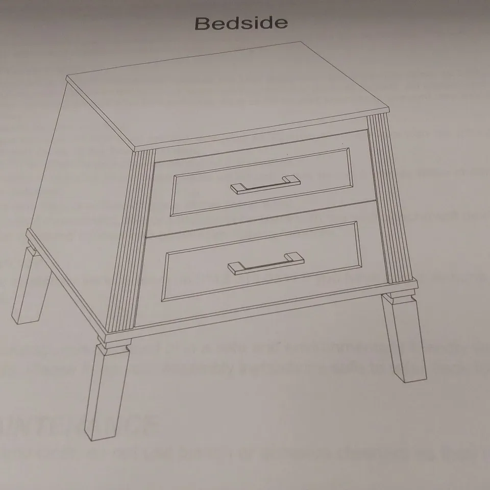 BOXED DUSK SIENNA 2 DRAWER BEDSIDE TABLE 