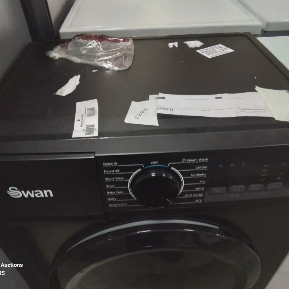 SWAN 8KG 1400 SPIN FREESTANDING WASHING MACHINE - BLACK