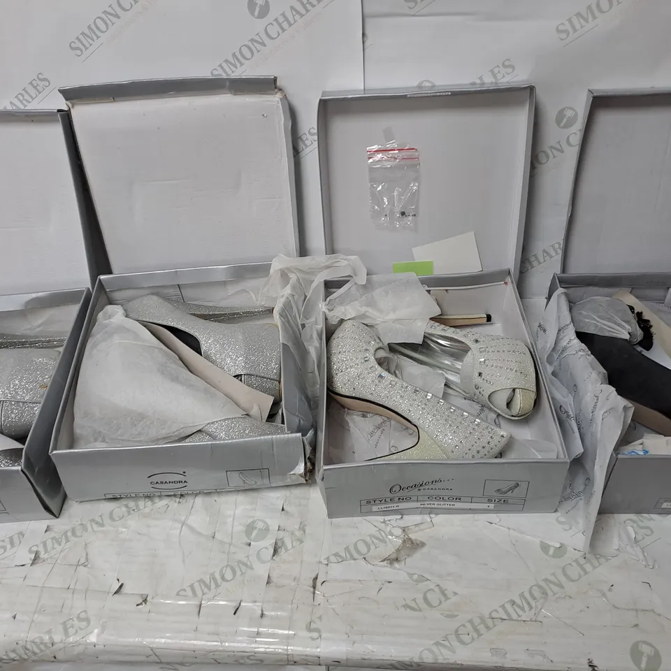 APPROXIMATELY 10 PAIRS OF ASSORTED BOXED AND UNBOXED SHOES TO INCLUDE SANDALS, AND TRAINERS 