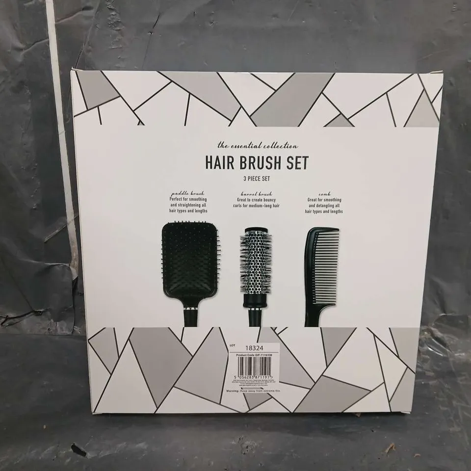 12 BOXED HAIR BRUSH SET 3 PIECE