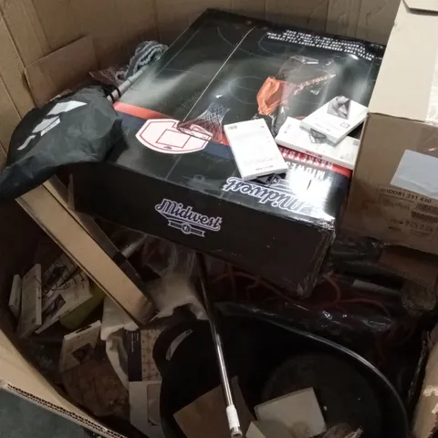 PALLET OF ASSORTED HOUSEHOLD GOODS AND PRODUCTS TO INCLUDE; SCREEN PROTECTORS, BASKET BALL HOOP, MOP, BUILDERS BUCKET ETC