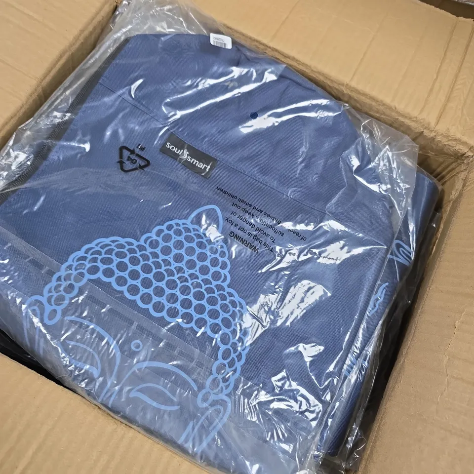 APPROXIMATELY 30 SOUL SMART YOGA MAT STORAGE BAGS IN BLUE WITH BUDDHA PRINT