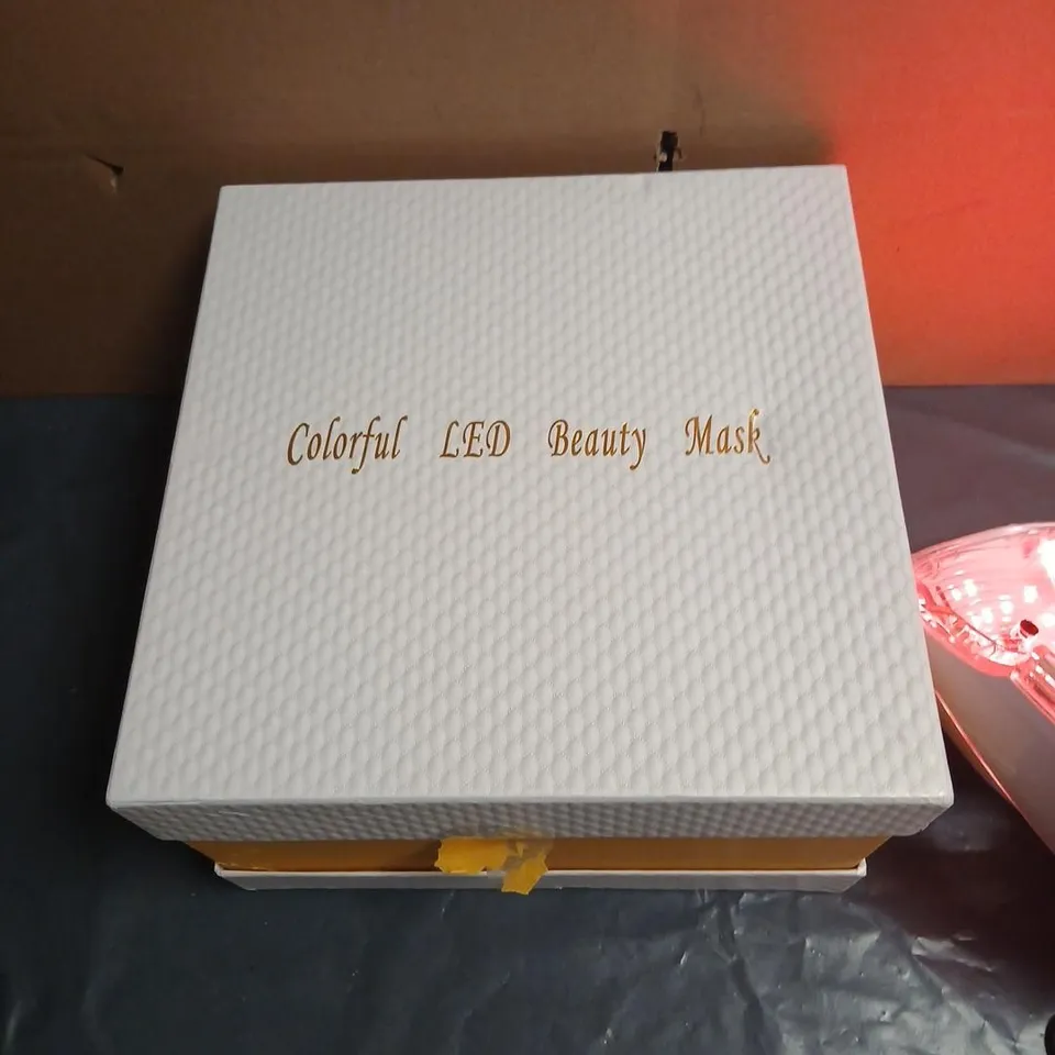 COLORFUL LED BEAUTY MASK WITH CONTROLLER – RED LIGHT FACIAL THERAPY (BOXED)