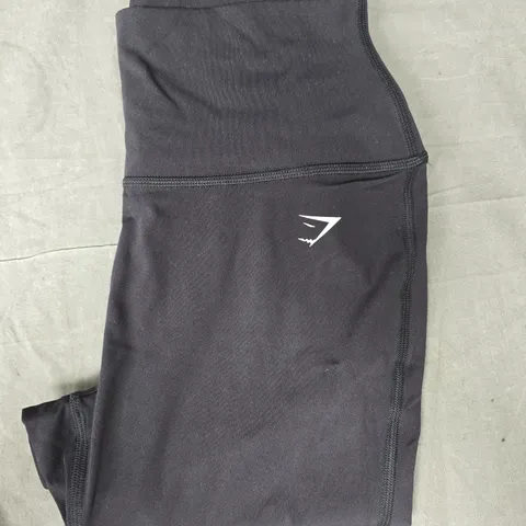 GYM SHARK RIBBON ANKLE LEGGINGS IN BLACK SIZE MEDIUM