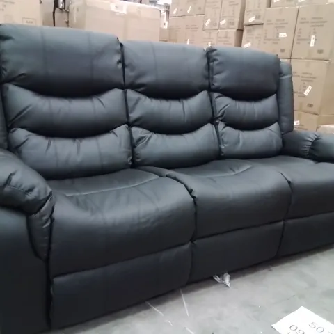 QUALITY DESIGNER FAUX LEATHER UPHOLSTERED 3 SEATER ELECTRIC RECLINING SOFA 