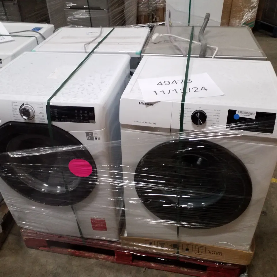 PALLET OF APPROXIMATELY 4 UNPROCESSED RAW RETURN WHITE GOODS TO INCLUDE;