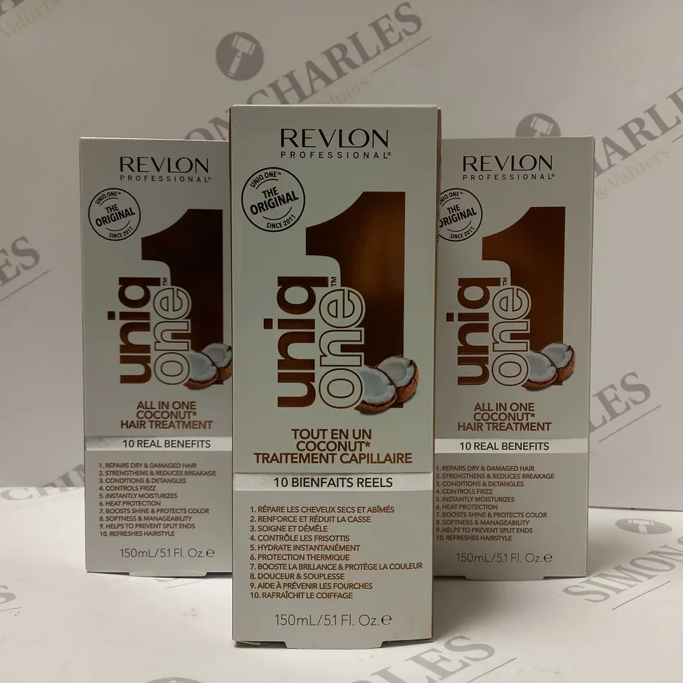 BOX OF 4 X 150ML REVLON UNIQ ONE ALL IN ONE COCONUT HAIR TREATMENT 