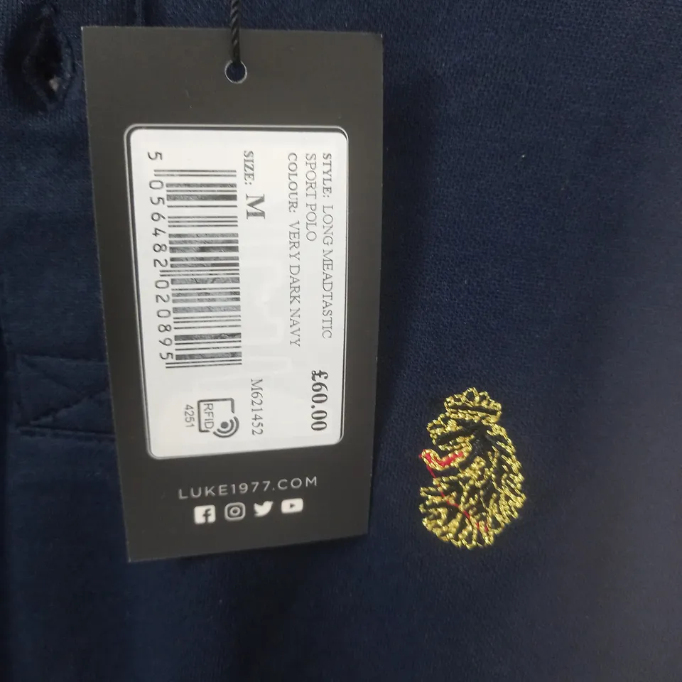 LUKE SPORT LONG SLEEVE POLO IN VERY DARK NAVY - M