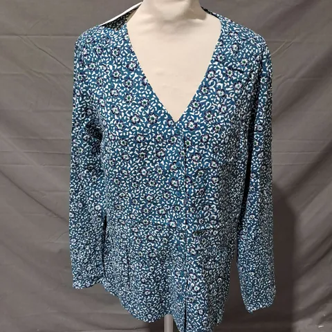 SEASALT CORNWALL DAUGHTER TOP IN ALPINE CARVING ATLANTIC SIZE 14