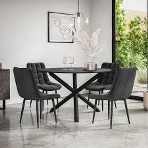BOXED MALVERN BLACK DINING TABLE (2 BOXES)