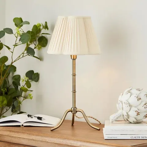 BOXED ALLOURA MID CENTURY ADJUSTABLE TRIPOD TABLE LAMP
