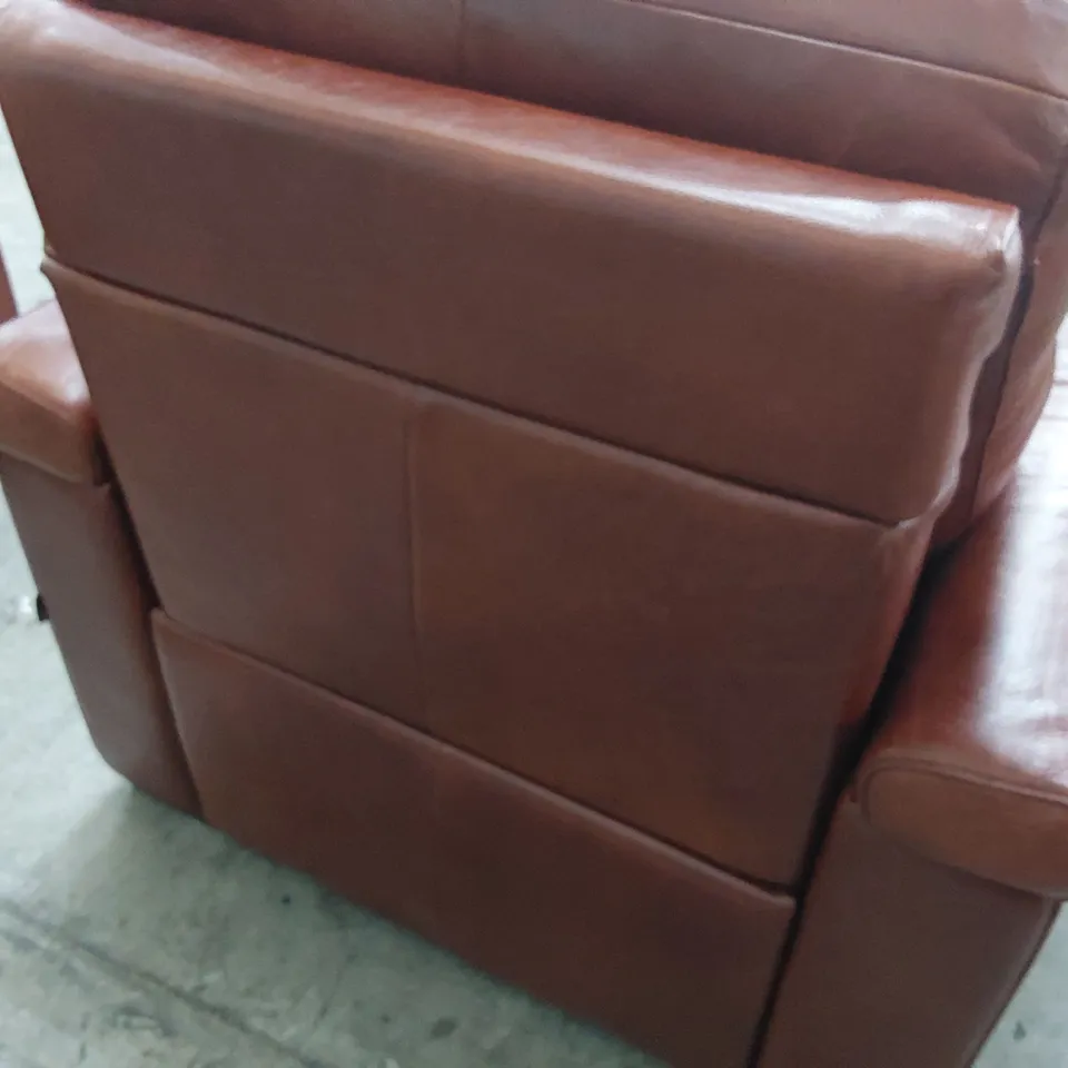QUALITY ITALIAN DESIGNER ADRIANO POWER RECLINING EASY CHAIR TAN LEATHER 