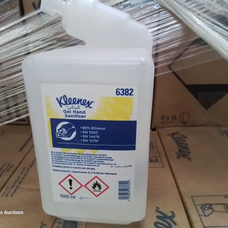 PALLET CONTAINING APPROXIMATELY 26 CASES EACH CONTAINING 6 × 1000ml KLEENEX GEL HAND SANITISER