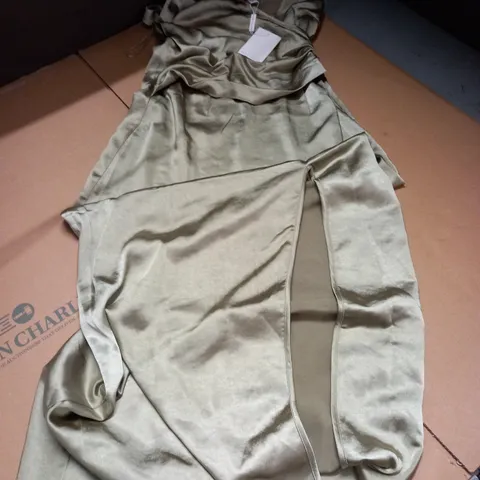 PRETTY LAVISH OLIVE BRIDESMAID DRESS - SIZE 10