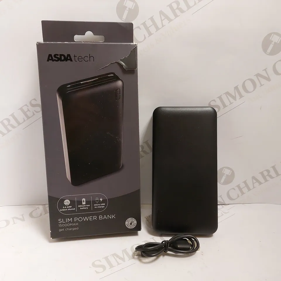 BOXED ASDATECH SLIM POWER BANK - 15000MAH