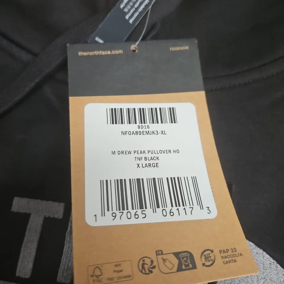 THE NORTH FACE DREW PEAK PULLOVER HOODIE – BLACK – UK XL