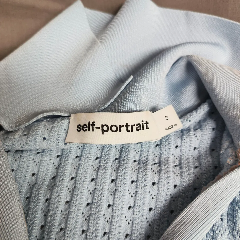 SELF-PORTRAIT KNIT DRESS – LIGHT BLUE, UK SIZE S
