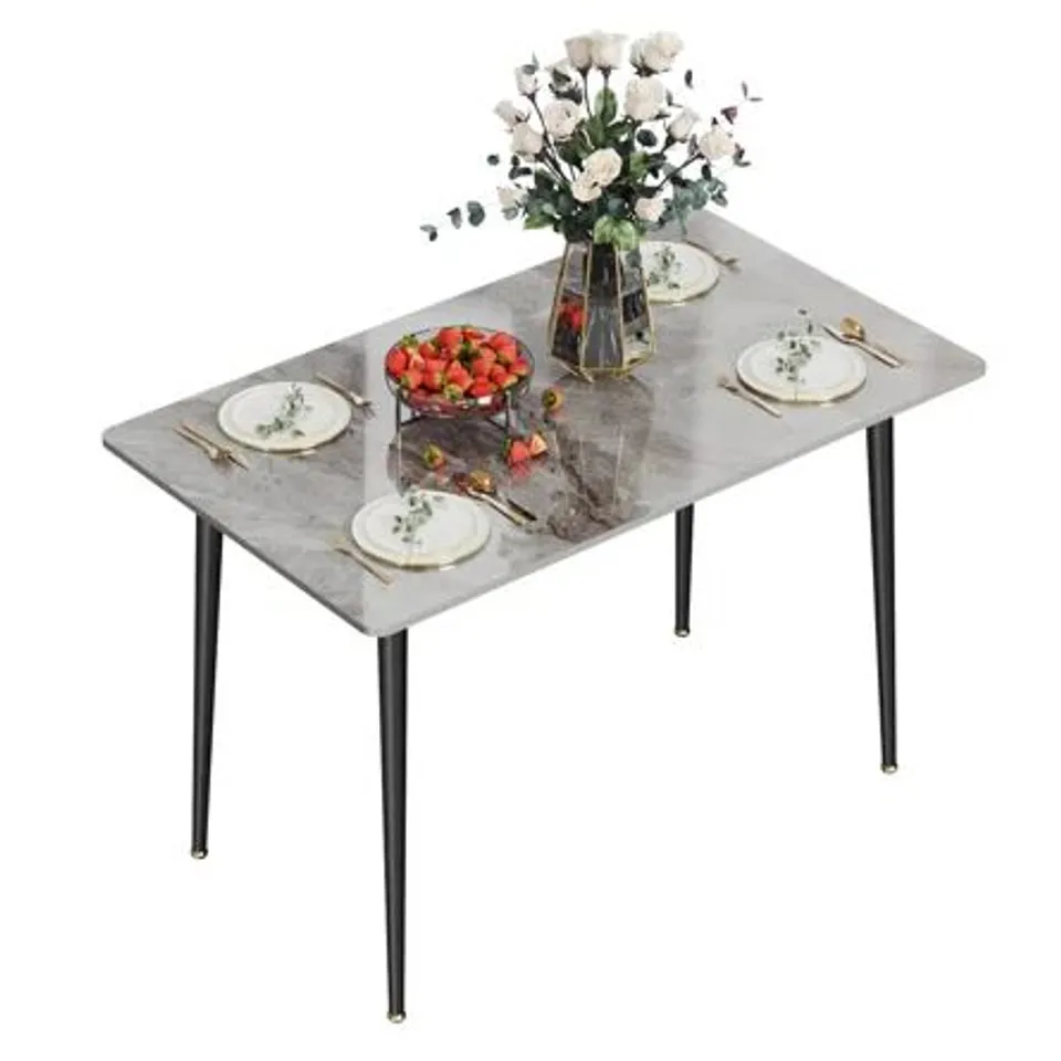 BOXED FUNKE METAL BASE DINING TABLE - BLACK/GREY (1 BOX)