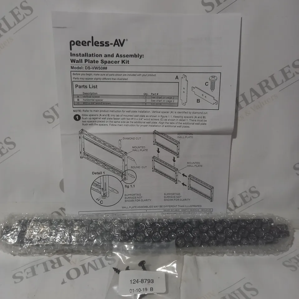 BOXED DS-VWS040 WALL SPACERS IN BLACK