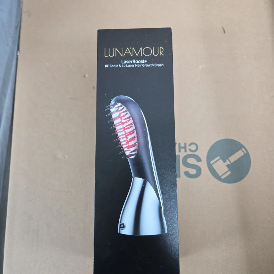 LUNAMOUR LASERBOOST+ RF SONIC & LL-LASER HAIR GROWTH BRUSH + VANOUR HAIR GROWTH BRUSH – BOXED