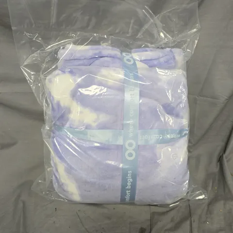 SEALED OODIE OVERSIZED HOODED BLANKET - PURPLE/WHITE