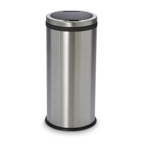 BOXED COOKE&LEWIS ANTEY 68CM TALL 30L CYLINDER STAINLESS STEEL BIN