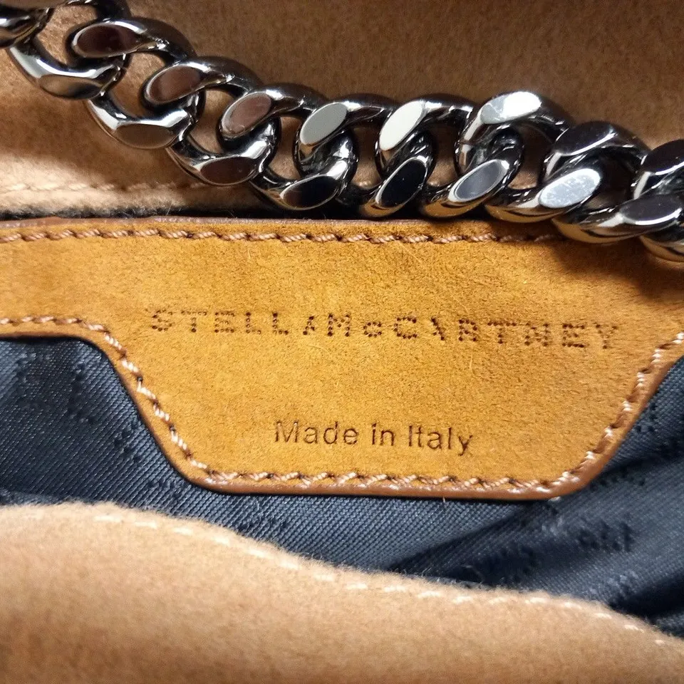 STELLA MCCARTNEY CAMEL MINI TOTE BAG WITH FUR FREE FUR