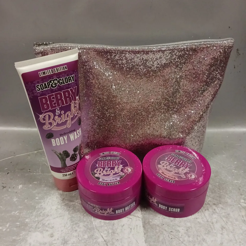 SOAP & GLORY BERRY & BRIGHT BODY CARE TRIO