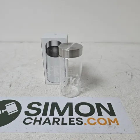 REFORMED GLASS BOTTLE WITH STAINLESS STEEL LID