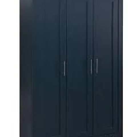 BOXED HIGHGATE 3 DOOR WARDROBE - BLUE & OAK (2 BOXES)