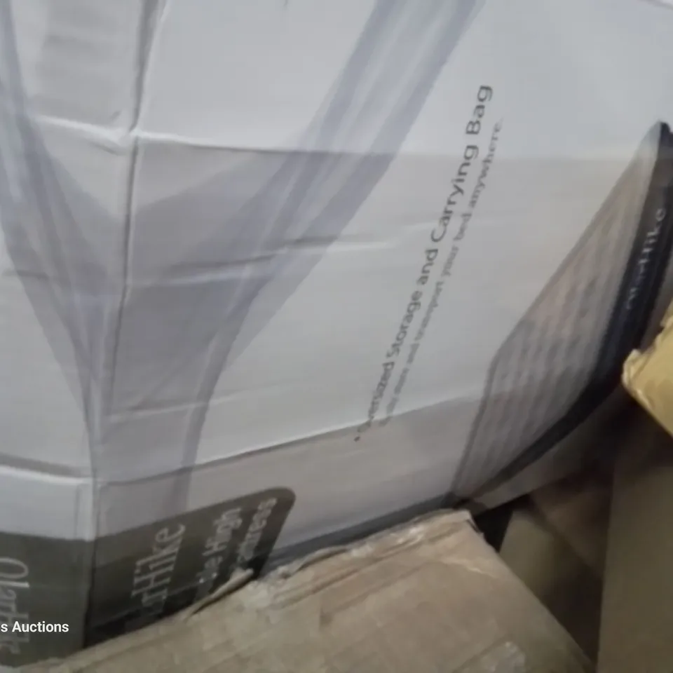 PALLET OF ASSORTED ITEMS TO INCLUDE, WORKOUT BAR, INFLATABLE AIR BEDS, RETRACTABLE BABY GATE, ROLL OF SPLIT CANE SEATING, CANDY FLOSS BAGS.