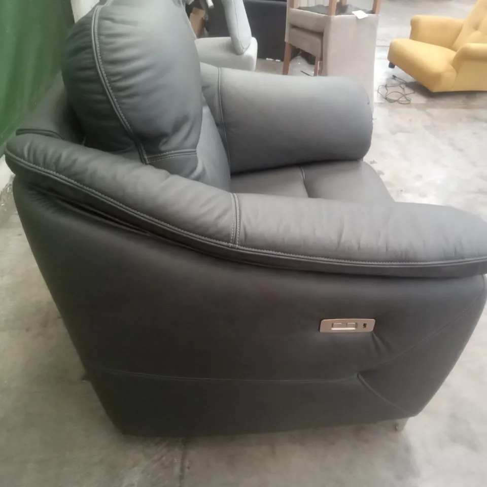 DESIGNER G PLAN MADE JACKSON ELECTRIC RECLINER CHAIR - CAMBRIDGE PETROL BLUE LEATHER 