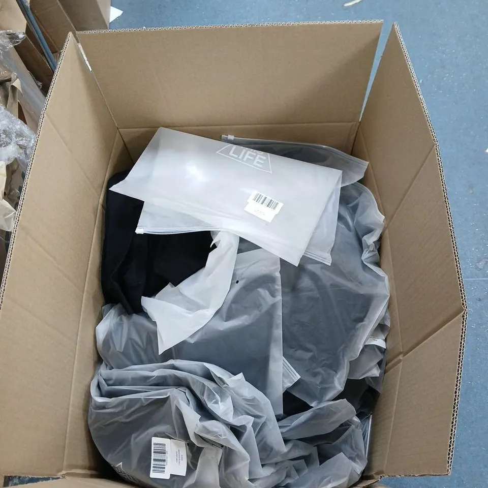 APPROXIMATELY 50 ITEMS OF 2  TYPES OF SHIRT BLACK AND WHITE WITH THE BRAND YOU DON'T WANT THIS LIFE IN VARIOUS SIZES .