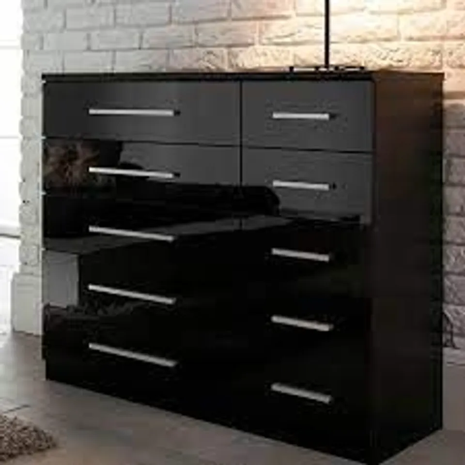 BOXED KIRKWOOD 10 DRAWER CHEST- BLACK (2 BOXES)