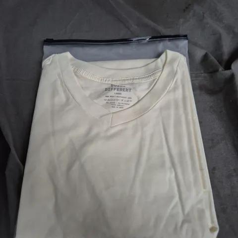 BUILT DIFFERENT COTTON T‑SHIRT – LARGE - PALE YELLOW