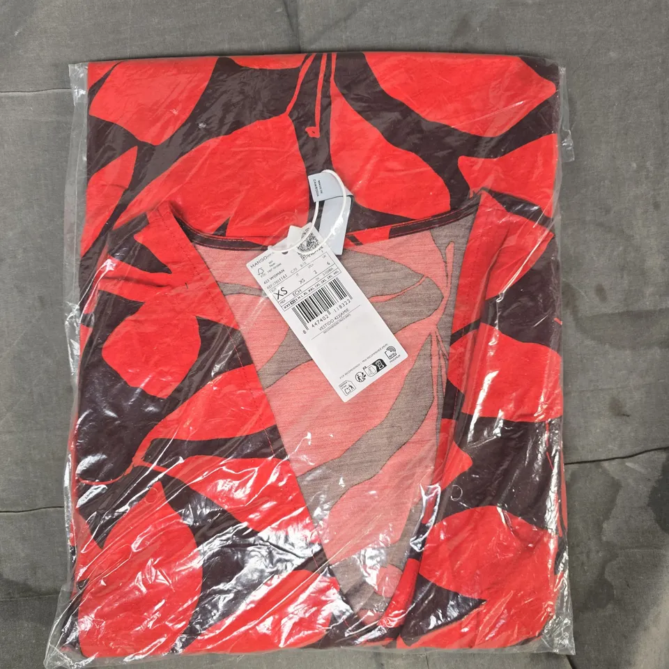 MANGO VESTIDO 423JAMIE DRESS IN RED/BLACK SIZE UK 6