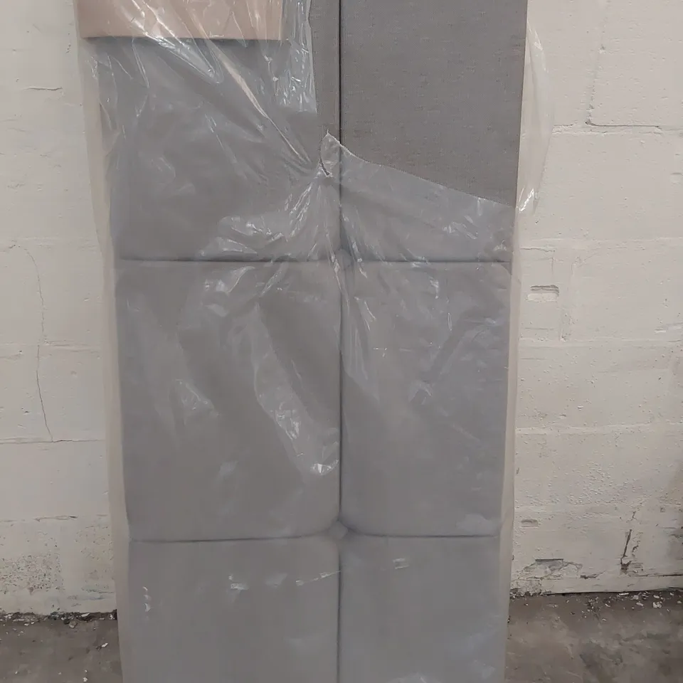 BAGGED DESIGNER 5' KINGSIZE HEADBOARD GREY FABRIC