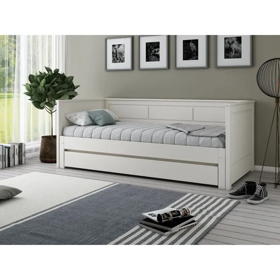 BOXED RHEEMS SOLID WOOD EUROPEAN SINGLE BED FRAME - 4 BOXES
