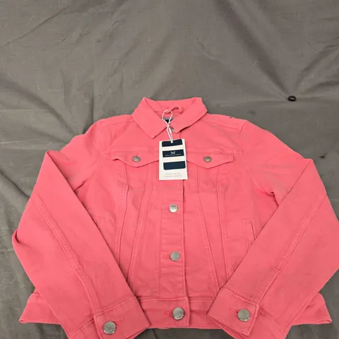 CREW CLOTHING COMPANY PINK DENIM JACKET SIZE 10