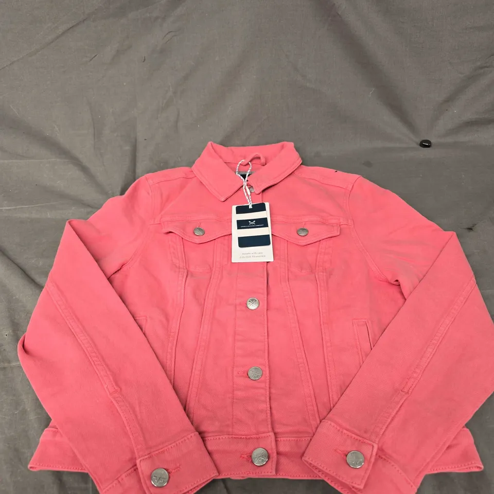 CREW CLOTHING COMPANY PINK DENIM JACKET SIZE 10