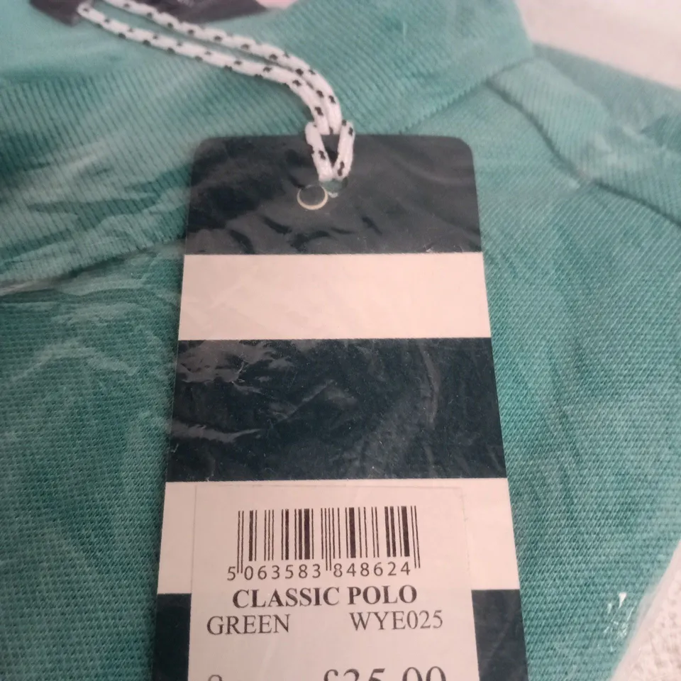 CREW CLOTHING COMPANY CLASSIC POLO SHIRT – GREEN UK 8