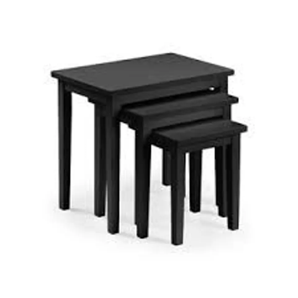 BOXED ELVINA 3 PIECE NEST OF BLACK TABLES (1 BOX)