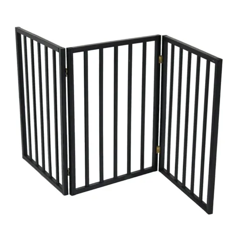 OYPLA BLACK DOG SAFETY FOLDING WOODEN PET GATE PORTABLE INDOOR BARRIER BOXED