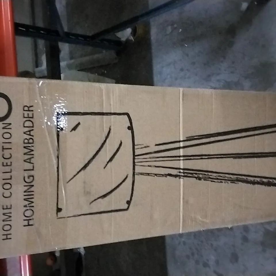 BOXED PAIR TRIPOD LAMPS GREY SHADE BROWN BASE FININSH