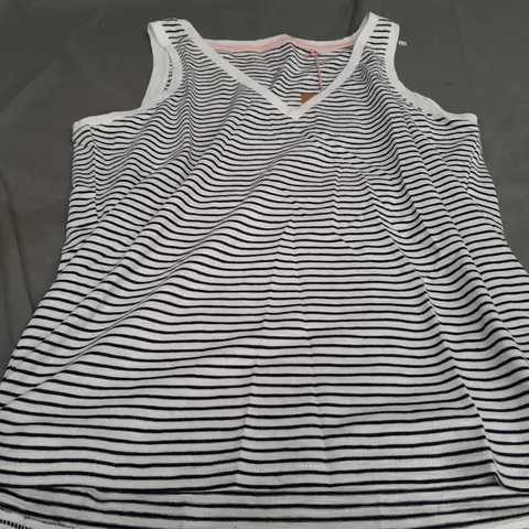 BODEN BLACK/WHITE VEST TOP SIZE S