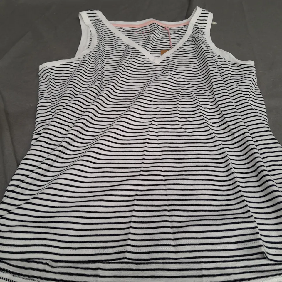 BODEN BLACK/WHITE VEST TOP SIZE S 