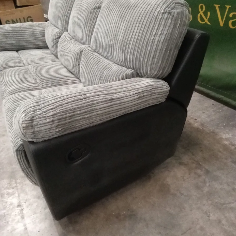 SIENNA FABRIC/FAUX LEATHER HIGH BACK 3 SEATER RECLINER SOFA RRP £849