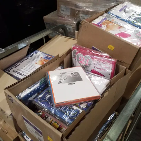 CAGE CONTAINING LARGE QUANTITY OF ASSORTED GREETINGS CARDS