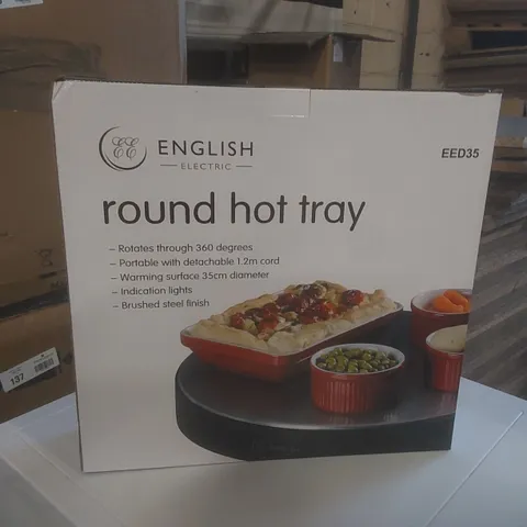 BOXED ENGLISH ELECTRIC ROUND HOT TRAY // MODEL: EED35