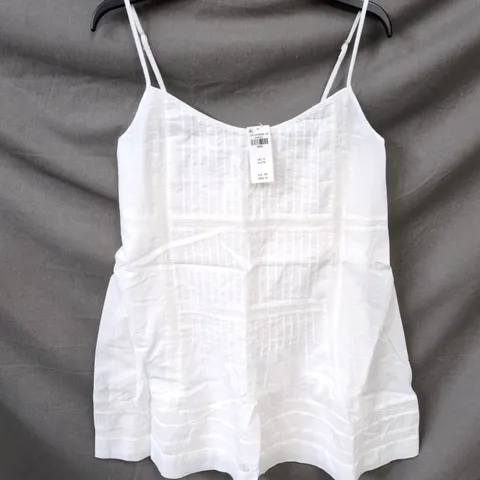 ABERCROMBIE & FITCH WHITE SLEEVELESS TOP – WOMEN'S, UK SIZE L